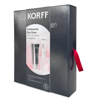 Korff Cofanetto Eye Zone Contorno Occhi Borse E Occhiaie 15ml + Collagen Age Filler Siero Viso 10ml - Trattamento Anti Occhiaie Anti Age